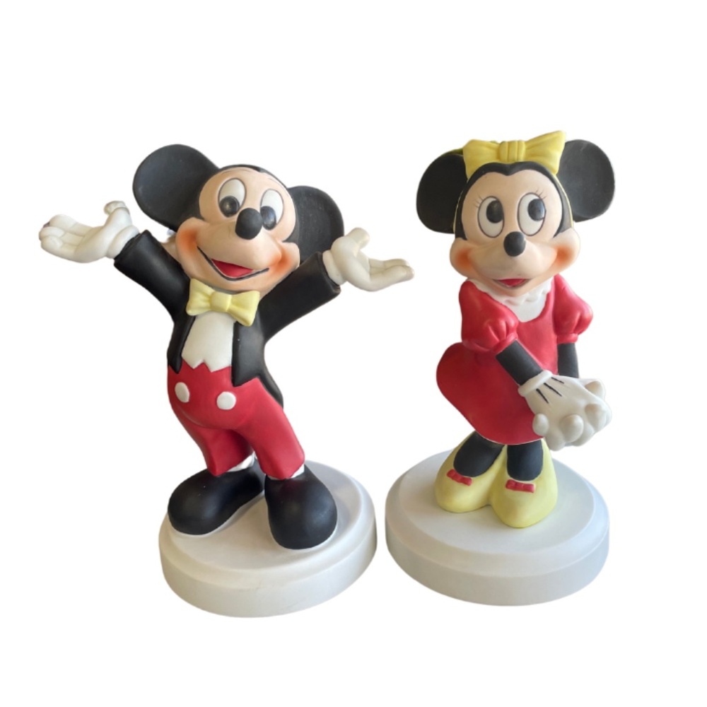 Vintage Disney Porcelain Figurines - Mickey and Minnie Mouse